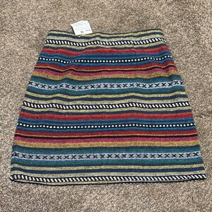 NWT Multicolor Striped Mini Skirt